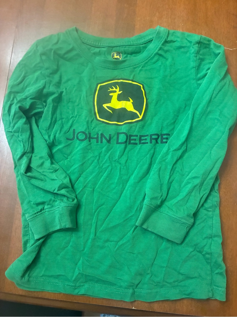 John Deere Green Long Sleeve Tee with Yellow Logo